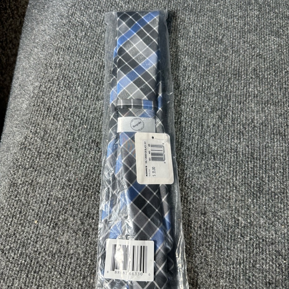 NWT Big & Tall Bespoke patterned extra long tie - Picture 3 of 3